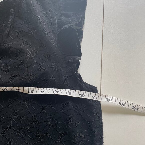 LOFT Eyelet Ruffle Split Neck Shell - Picture 5 of 8